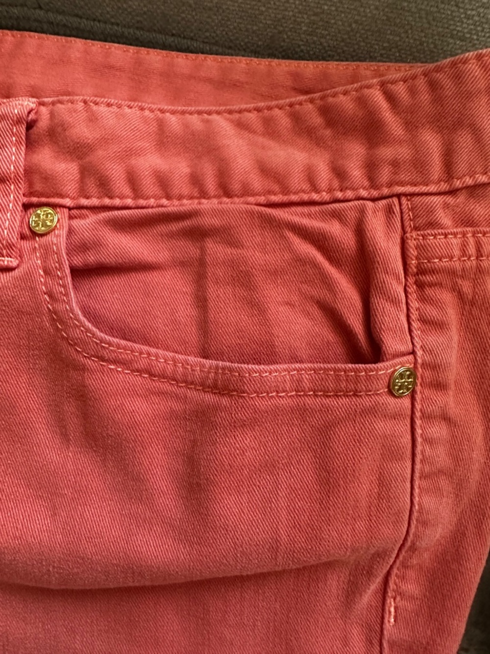 Tory Burch- Light Orange Cropped Skinny Jeans size 32